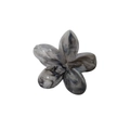 Frangipani hair claw clip with black and white marble pattern and glossy finish - Ink