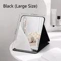 Large foldable black desktop makeup mirror for vanity, size 17.8cm x 25.5cm - Rounded Corner Folding Style / L / Mystic Black
