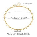 Detailed size chart of gold geometric water drop necklace with lobster clasp - KN0166/Spindle Bead Teardrop Chain