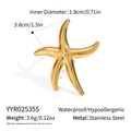 Detailed size specifications of the gold stainless steel starfish ring with measurements - Starfish Open Ring (YYR025355) / Gold
