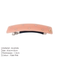 Fermaglio in acetato rosa pallido con strass e lettera D dorata, lunghezza 8,6 cm - Rosa Chiaro
