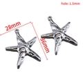Ciondolo stella marina in acciaio argento 36x28mm con foro 1,5mm per gioielli DIY - 5 Pezzi/Confezione / Color Acciaio