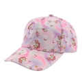 Mädchen-Baseballkappe mit lila Batikmuster und niedlichen Einhorn- und Diamantmotiven - Glitzer Herz Einhorn - Rosa