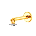 Titanium piercingsteker met een 2,5 mm gouden bloemvormig ontwerp en metalen glans - 2.5mm (582-6#) / Goud