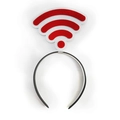 Detail of red WiFi signal headband for fun party costumes and live streaming events - Red WiFi Signal