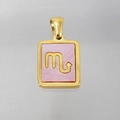 Collana Scorpione in acciaio inossidabile oro 18K con ciondolo in madreperla rosa - Scorpione