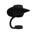 Black cowboy hat shaped silicone straw cover cap with anti-lost ring for 6-10mm straws - 1 Piece / Cowboy Hat Black