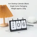 Calendario a fogli mobili in metallo nero minimalista nordico per arredo da scrivania - Calendario in Ferro a Rete - Nero