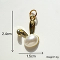 Golden bunny pendant variant with large white pearl and twisted ear design - Gold Rabbit with Pearl Pendant