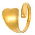 Macro shot of gold plated geometric heart ring with polished mirror finish detail - Heart Shape Wide Surface Style (BJGR0933)