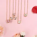 Parure de bijoux papillon en cristal avec collier et boucles d'oreilles en plusieurs couleurs - Ensemble Collier Boucles d'Oreilles Papillon Transparent (BD020 Set-White)