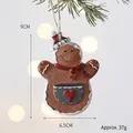 Χριστουγεννιάτικο στολίδι ανθρωπάκι gingerbread με ποδιά και φιόγκο σε έλατο - Ανθρωπάκι Gingerbread με Ποδιά (Στυλ C)