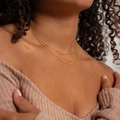Double-layered gold snake bone and twisted rope chain necklaces for a minimalist look - Twist Chain Gold