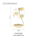 Golden rotary candle holder with bicycle pendants and electroplated metal finish - 7.5CM Cycling Style