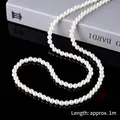 Faux pearl long chain cake decoration in white, length approx 1m for wedding dessert tables - Pearl Chain 1 Meter