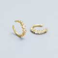 Ear cuff in argento S925 dorato con zirconi brillanti per orecchie senza buco - Argento 925 / Oro