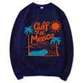 Navy blue Gulf of Mexico graphic sweatshirt in loose fit style, size M - S / Navy Blue