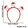 Red Christmas headband with three Santa Claus figures for holiday parties 18cm wide - Santa Hat Snowman Style