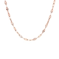 Elegant rose gold stainless steel necklace with lip and oval link design on white background - Rose Gold