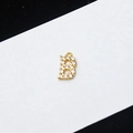 Gold plated letter B pendant charm with cubic zirconia micro-inlays for jewelry making - Letter B
