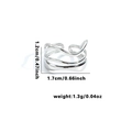 Silver multi-layer wavy ring, 1.2cm wide adjustable stainless steel band for women - Multi-layer Wave Texture Style (TYR0628)