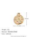 Medallion Pendant with White Zircon - Gold