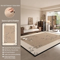 Zen-stijl vloerkleed in crème met bloemmotief van zacht fluweel met antislip onderkant - 200*300cm / Schaduwreliëf