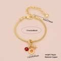 Gold charm bracelet with ladybug, sunflower, and dragonfly pendants on copper chain - 2# Scarab (Ladybug/Sunflower/Dragonfly)