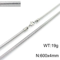Silver stainless steel snake chain necklace with lobster clasp 600mm x 4mm 19g - Silver 4mmx600mm(KN203791-Z)