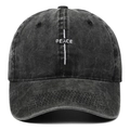 Casquette de baseball en jean noir délavé vintage avec broderie PEACE blanche - Taille unique / Noir