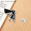 Spilla smaltata lupo bianco e nero, accessorio spilla di tendenza, misura 2,3cm per 2,5cm - Lupo Cartone Animato Bianco e Nero