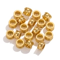 Golden stainless steel large hole spacer beads for handmade jewelry bracelet and necklace - Twill - 5.5mm Hole Width * 5.0mm Height / Gold