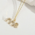 Collana dorata con pendente iniziali M e S e strass trasparenti scintillanti - Lettera ME