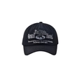 Détail de la broderie dauphin et lettres sur une casquette de baseball en coton noir - Taille Unique Adulte(56-58cm) / Noir