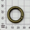 Bronze spring O-ring buckle for DIY bags shown on a millimeter measurement grid - 28mm Round Spring Ring / Antique Bronze