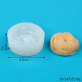 3D rose flower silicone mold for DIY candles and aromatherapy stones with 6.8cm diameter - 50-3471 Rose / White