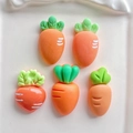 Five unique orange and green resin carrot charms for DIY crafts and hair accessories - Random Mixed No.2 & No.3 Style