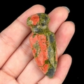Hand-carved Unakite stone dagger ornament with polished green and red natural texture - Unakite