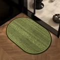 French-style green oval diatom mud bath mat with woven texture for bathroom floor - Emerald Weave - Oval / 40*60cm (2.5mm)