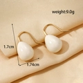 Orecchini a goccia color crema con ganci in oro 18 carati su tessuto testurizzato - ER-748 Pendente a Goccia Bianco Crema