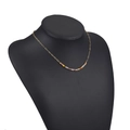 Bohemian gold chain necklace featuring colorful beads on a black neck display stand - Natural Multi-Color Beads
