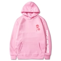 Sudadera rosa People Are Poison con gráfico de rosa roja y letras blancas detalladas - S / Rosa 344