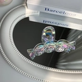 Holographic laser hair claw clip in transparent resin with iridescent finish - Twist Mermaid