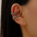 Vintage silver gothic skull ear cuff for women, clip-on earring without piercing - Silver Mix (33)