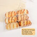 Lot de 6 cupcakes artificiels en PU avec aimants dans une boîte de rangement claire - Boîte à Pain au Sésame Noir et Blanc (XMB-01)