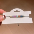 Bracciale argento regolabile con zirconi a taglio baguette sfumatura arcobaleno - Argento con Multicolore