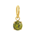 Macro di ciondolo con gemma verde placcato oro 18K con un grande gancio in metallo - Agosto - Pendente Singolo