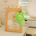 Green plush turtle keychain with glowing shell and silver metal ring for bags - Green Style (Style 12) / 10cm