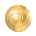 Detailed top view of a gold-toned flower-shaped stainless steel ring with spiral texture - Spiral Style (N-736) / Gold