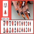 Stiletto Halloween press-on nails with spider web, ghost, and bat patterns - Halloween Ghost Spider Web Bat Style (CJCY-140)